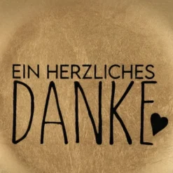 Ablage für Kleingeld & Schmuck - Ein herzliches DANKE, runder Glasteller gold
