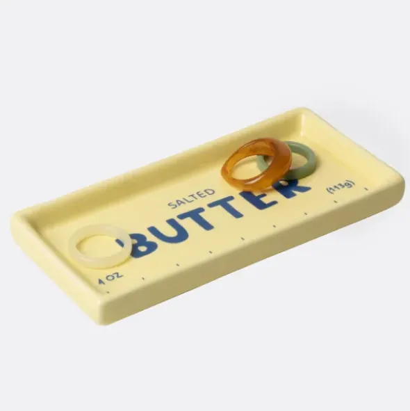 Ablageschale Butter - Teller eckig aus Keramik