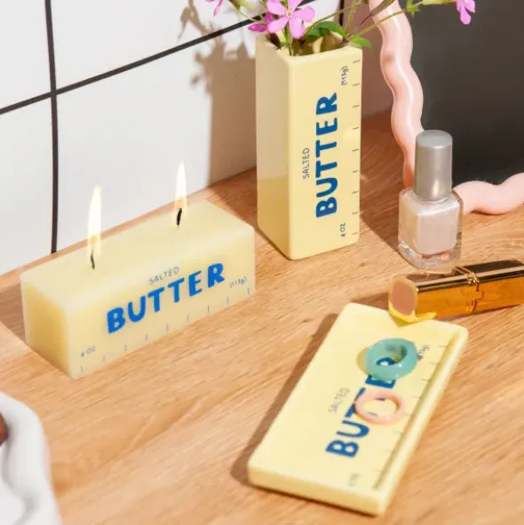 Ablageschale Butter - Teller eckig aus Keramik