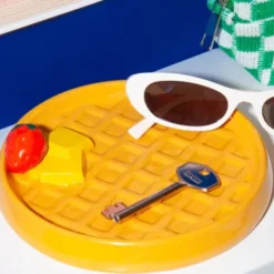 Ablageschale Waffel-Optik für kleine Utensilien aus Keramik