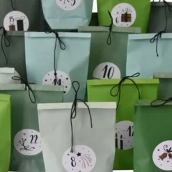 Adventskalender DIY - 24 Tüten zum selber Befüllen, grün