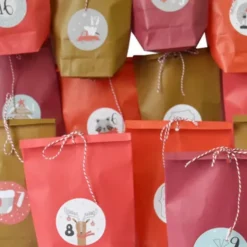 Adventskalender DIY - 24 Tüten zum selber Befüllen, rot