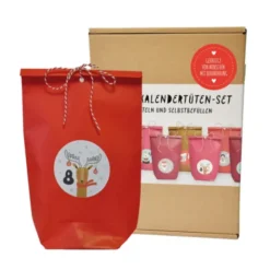 Adventskalender DIY - 24 Tüten zum selber Befüllen, rot