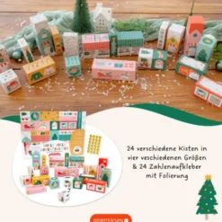 Adventskalender Kisten Holly Jolly – 24 bunte Boxen zum Befüllen