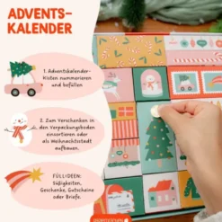 Adventskalender Kisten Holly Jolly – 24 bunte Boxen zum Befüllen