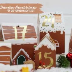 Adventskalender Lebkuchenhäuser zum Basteln und Befüllen