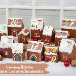Adventskalender Lebkuchenhäuser zum Basteln und Befüllen