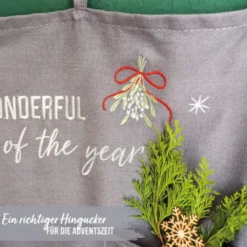 Adventskalender zum Befüllen grau – Wandkalender mit 24 Taschen