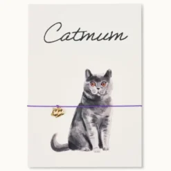 Armband Karte - Catmum, Anhänger Katze vergoldet 18K