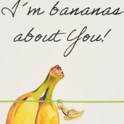 Armband Karte - I'm banana about you, Anhänger Banane vergoldet 18K