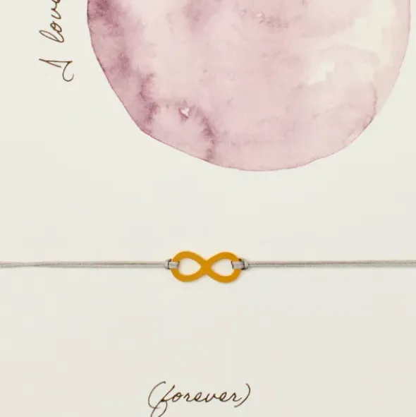 Armband Karte - love you to the moon, Anhänger Unendlichzeichen vergoldet 18K