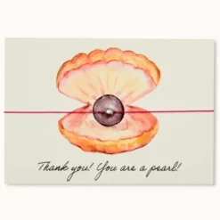 Armband Karte - Thank You, Anhänger Perle