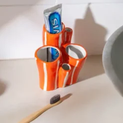 Aufbewahrungsbehälter & Vase Keramik - Koralle, orangerot