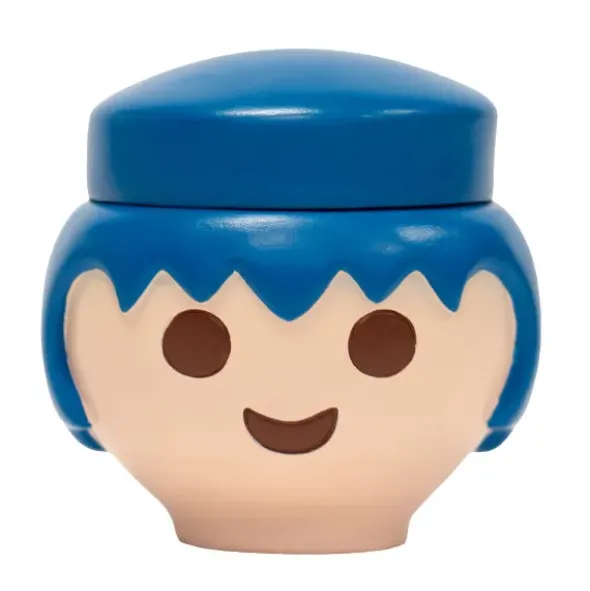 Aufbewahrungsdose Playmobil Figur - Kopf Mann blau