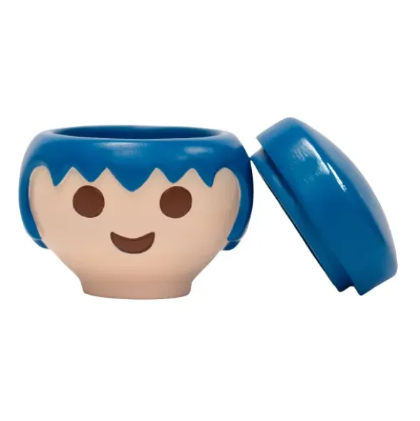Aufbewahrungsdose Playmobil Figur - Kopf Mann blau
