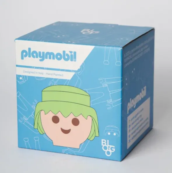 Aufbewahrungsdose Playmobil Figur - Kopf Mann blau