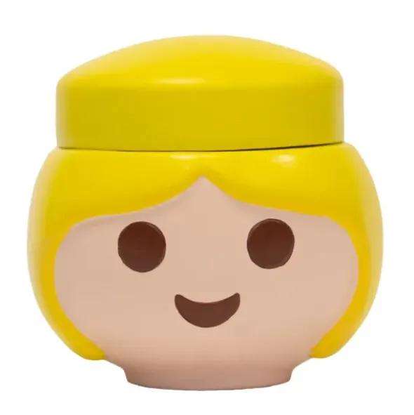 Aufbewahrungsdose Playmobil Figur - Kopf Frau gelb