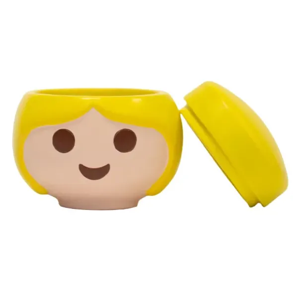 Aufbewahrungsdose Playmobil Figur - Kopf Frau gelb