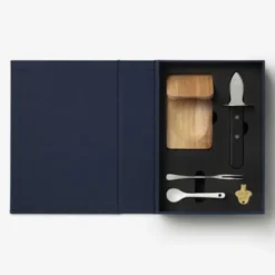 Austern und Kaviar Set im Aufbewahrungsbuch 11-teilig – Austernbesteck in Geschenkbox