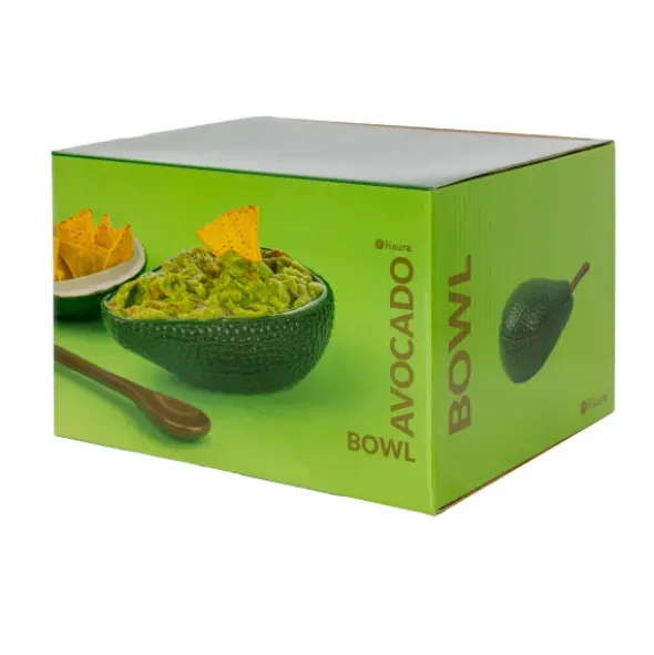 Avocado Bowl – Servierschale aus Keramik mit Löffel und Deckel