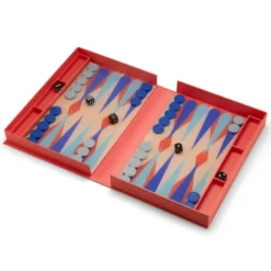 Backgammon Brettspiel - Design Gesellschaftsspiel in Buchoptik