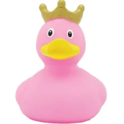 Badeente mit Krone rose
