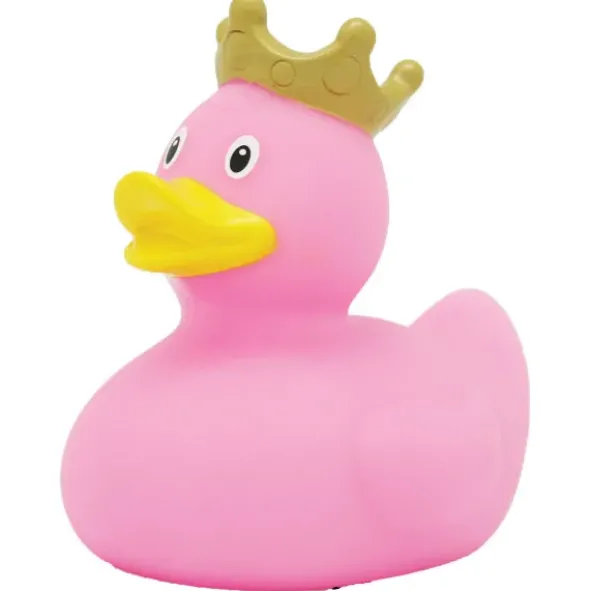 Badeente mit Krone rose