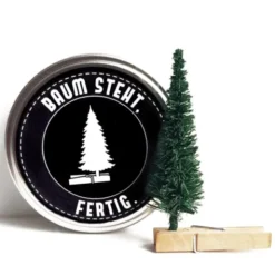 Baum steht, fertig - Dose mit Mini Weihnachtsbaum