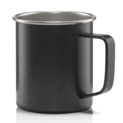 Becher Edelstahl mit Henkel, CAMP CUP 370 ml schwarz