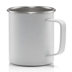 Becher Edelstahl mit Henkel, CAMP CUP 370 ml weiß