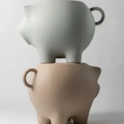 Beistelltisch Schwein SidePig, grau stone