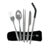 Besteck-Set inkl. Strohhalm im Neopren-Etui
