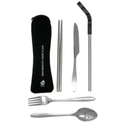Besteck-Set inkl. Strohhalm im Neopren-Etui