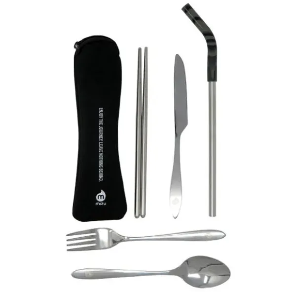 Besteck-Set inkl. Strohhalm im Neopren-Etui