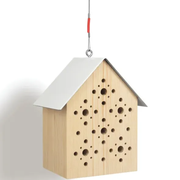 Bienenhotel Bee’s Inn – Nistplatz aus Holz für Wildbienen mit Stahldach