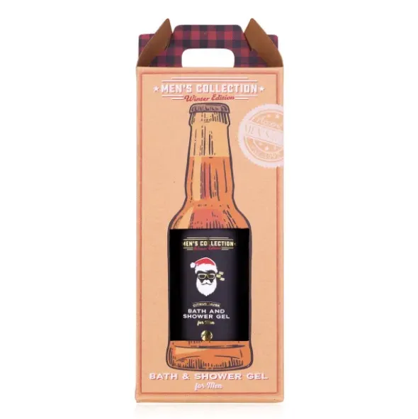 Bierflaschen Geschenkverpackung mit Männer Duschgel SANTA