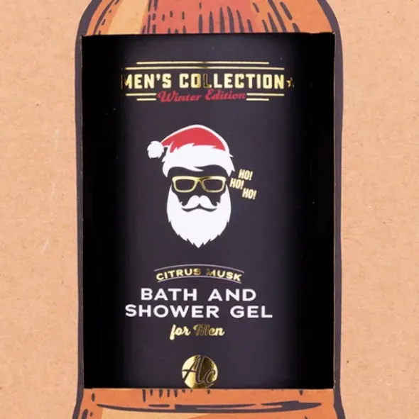 Bierflaschen Geschenkverpackung mit Männer Duschgel SANTA