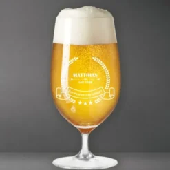 Bierglas graviert - GEREIFT mit Name und Geburtsjahr