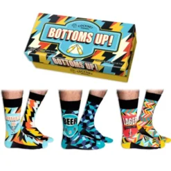 Bier Socken - Geschenkbox Bottoms Up! (3 Sockenpaare) Gr. 39-46
