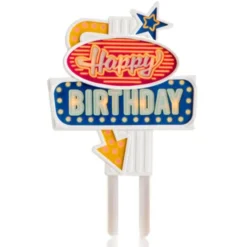 Blinkender LED Kuchenaufsatz HAPPY BIRTHDAY