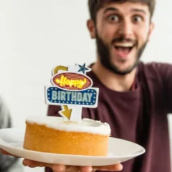 Blinkender LED Kuchenaufsatz HAPPY BIRTHDAY