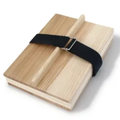 Blütenpresse Holz DIN A5 - Blumenpresse mit Gurtband schwarz