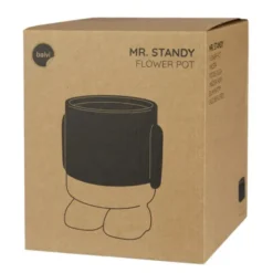 Blumentopf MR. STANDY mit integriertem Wasserauffang, Keramik grün-weiß