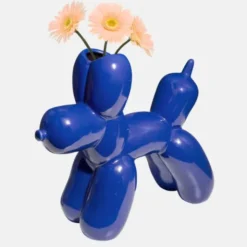 Blumenvase Bobby – Ballonhund Vase aus Keramik, blau