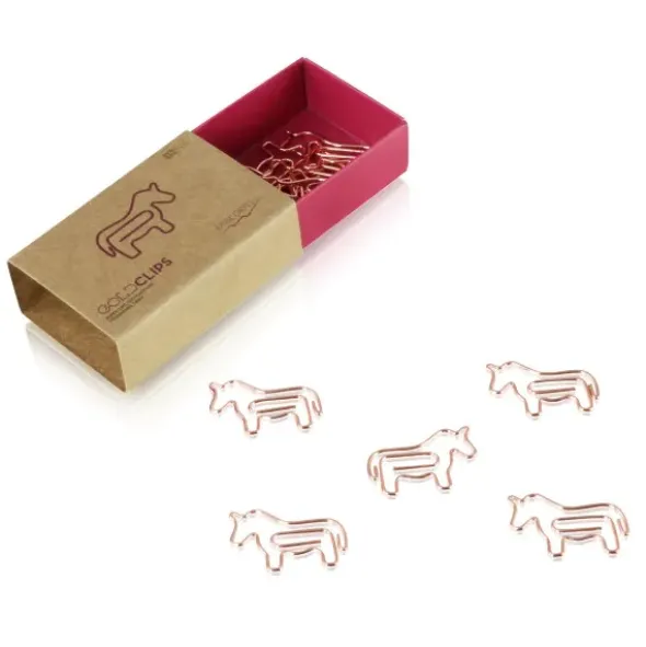 Büroklammern Goldclips 15 Stück - gold, Einhorn