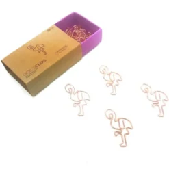 Büroklammern Goldclips 15 Stück - gold, Flamingo