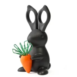 Büroklammernhalter inkl. Schere Desk Bunny schwarz