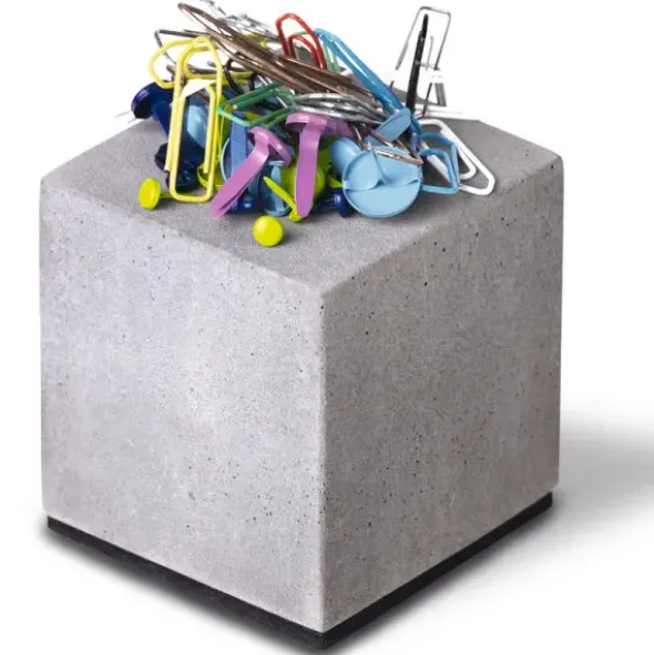Büroklammernhalter / Magnetischer Block aus Beton