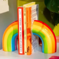 Buchstütze Regenbogen, Keramik