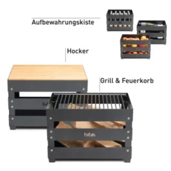 CRATE BOX - Feuerkorb, Getränkekiste, Grill, Hocker ...